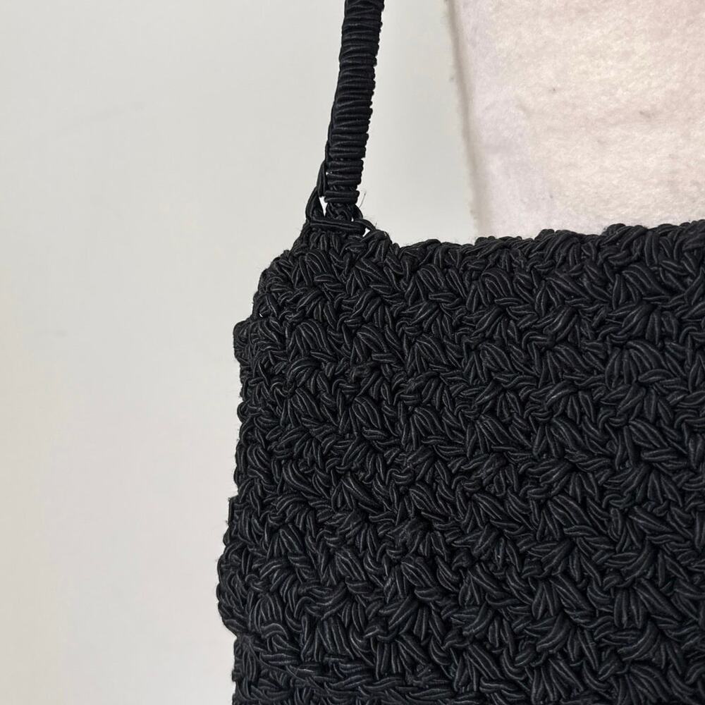 CARRIE FORBES Black Crochet Shoulder Strap Handbag - Picture 3 of 7